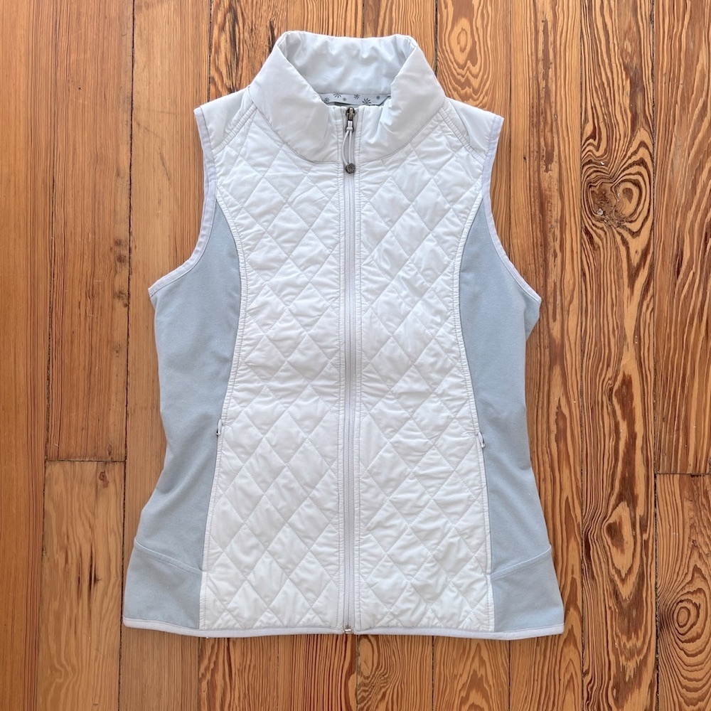 Athleta Light/Medium Grey Quilted Stretch Vest